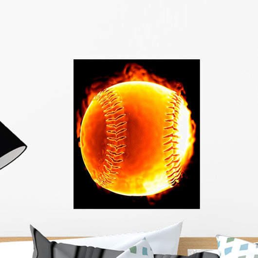 Baseball Fire Hot Serie Wall Mural