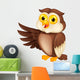 Owl cartoon waving Wall Decal