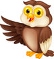 Owl cartoon waving Wall Decal