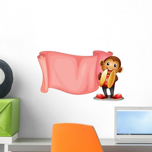 Pink Empty Banner with Wall Mural