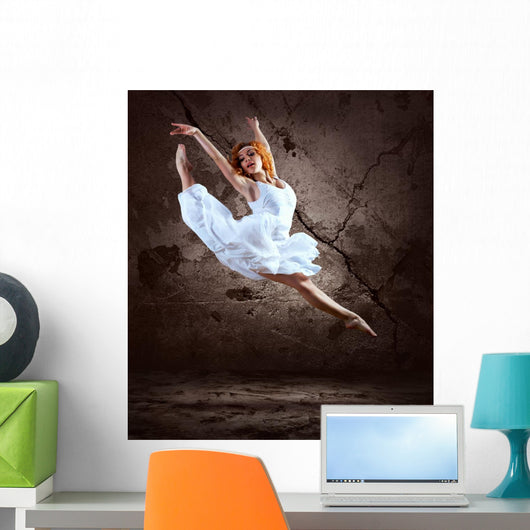 Woman Dancer Jump Posing