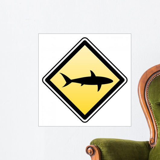 warning shark attack! Wall Decal