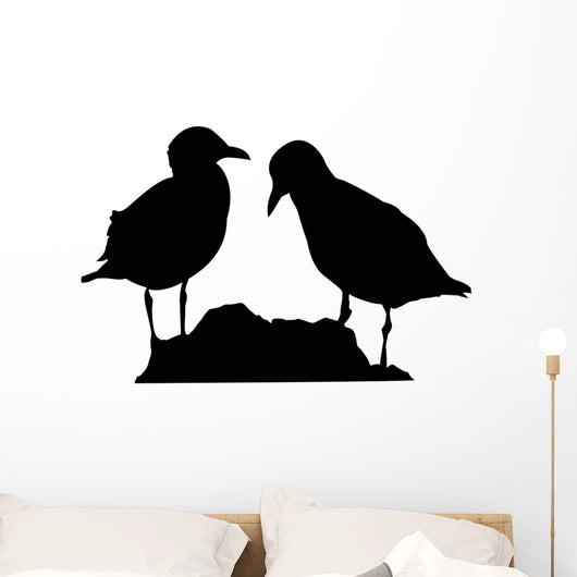 Seagull silhouette vector Wall Decal