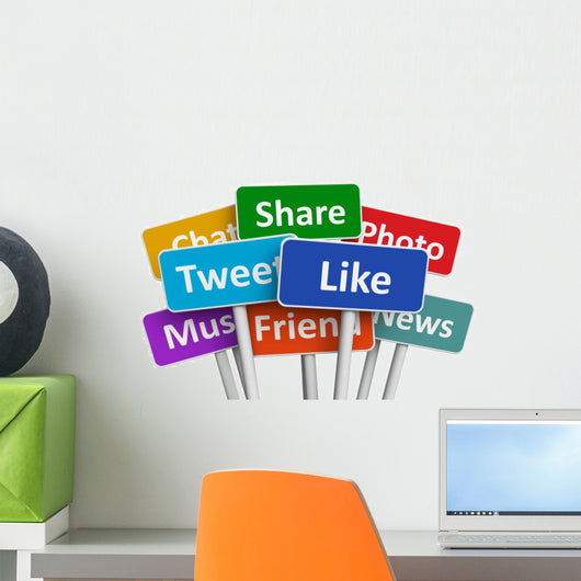 Social media concept Wall Decal