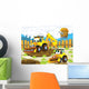 The cartoon digger - illustration for the children Wall Mural