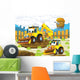 The cartoon digger - illustration for the children Wall Mural