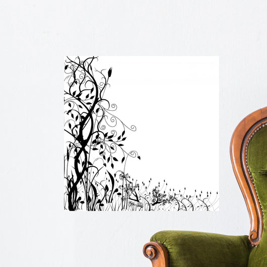 Floral silhouette Wall Mural