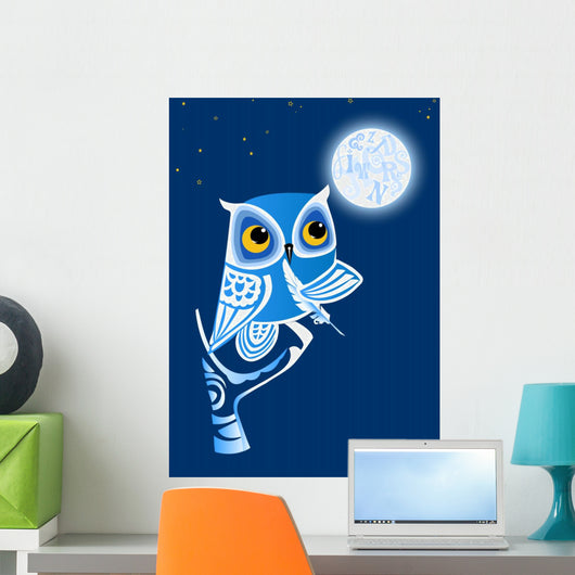 Night Owl Writer Wall Mural