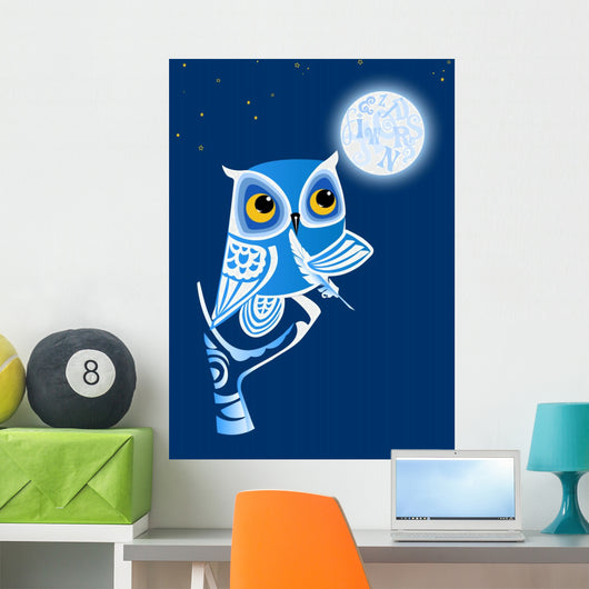 Night Owl Writer Wall Mural
