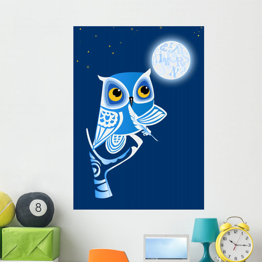 Night Owl Writer Wall Mural