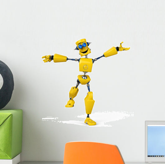 Yellow Robot Is Happy