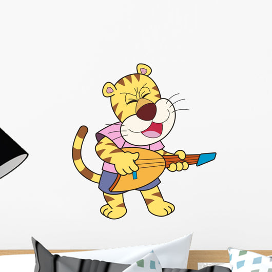 Cartoon Tiger Playing Electric