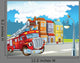 Red Firetruck Duty Illustration
