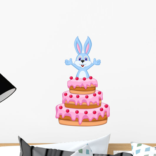 Rabbit inside the Cake - Birthday Card Wall Decal