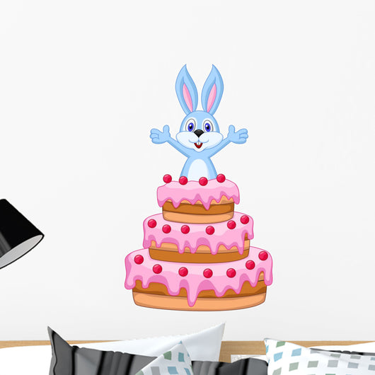 Rabbit inside the Cake - Birthday Card Wall Decal