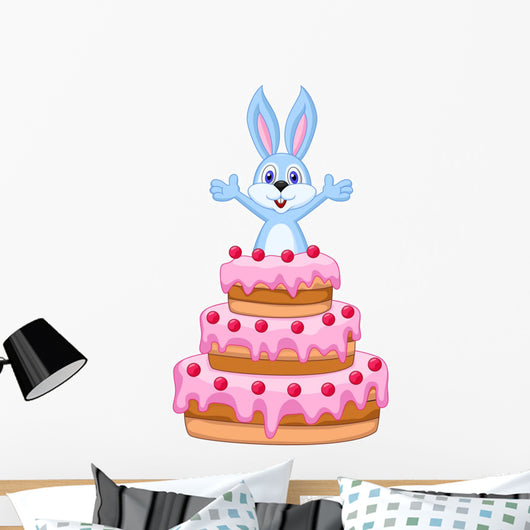 Rabbit inside the Cake - Birthday Card Wall Decal