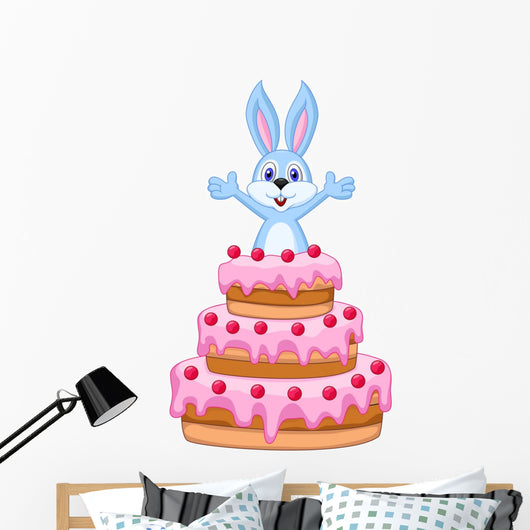 Rabbit inside the Cake - Birthday Card Wall Decal