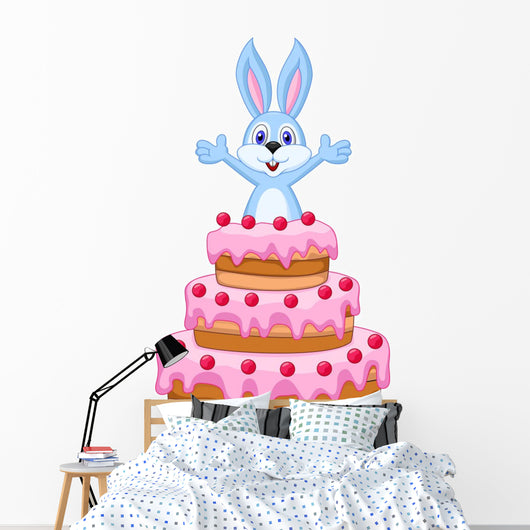 Rabbit inside the Cake - Birthday Card Wall Decal