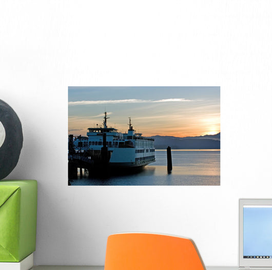 Ferry in Sunrise Wall Mural