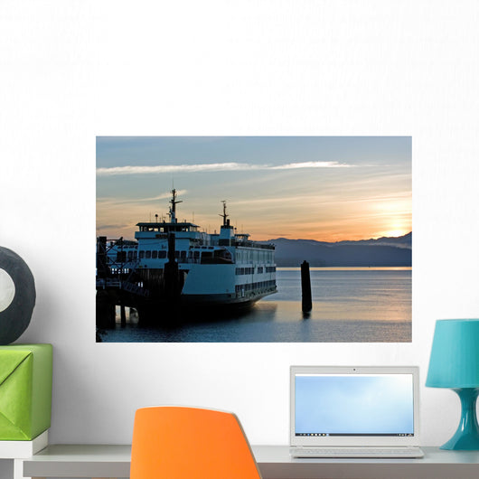 Ferry in Sunrise Wall Mural