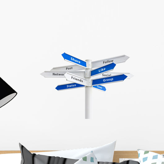 Social Networking Buzzwords Sign Wall Decal