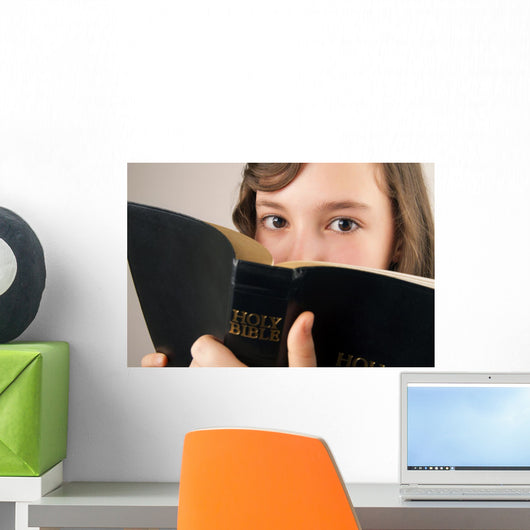 Little Girl Holding Bible Wall Mural