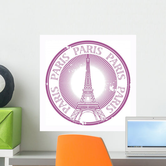 Grunge rubber stamp Paris theme, vector illustration Wall Decal