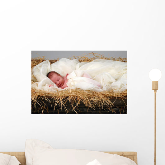 Baby Jesus in Manger Wall Mural