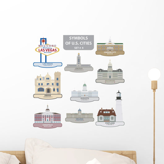 Symbols of US cities Wall Decal