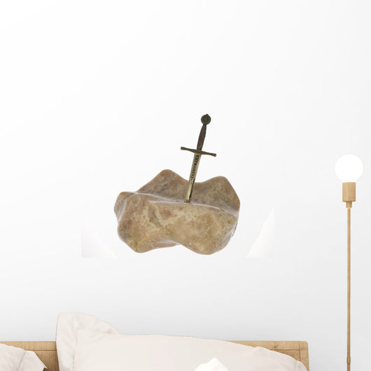 excalibur sword in a rock Wall Decal