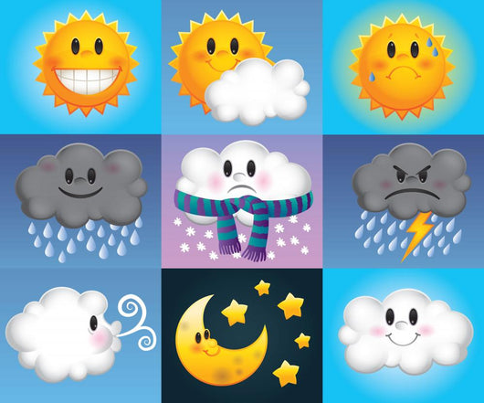 Cute Weather Symbols Wall Mural
