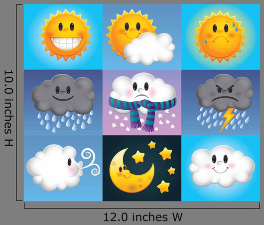 Cute Weather Symbols Wall Mural