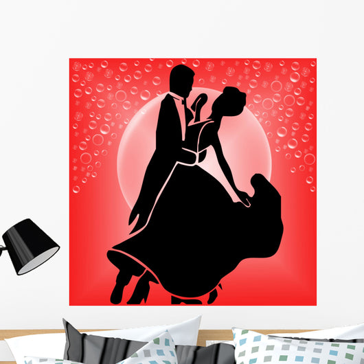 Ballroom dancers red Wall Mural