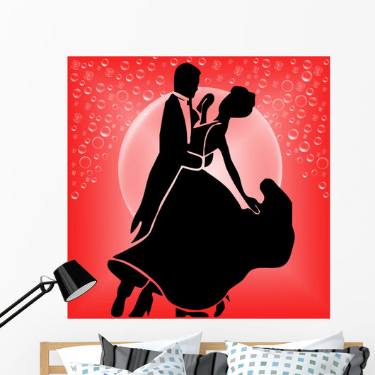 Ballroom dancers red Wall Mural
