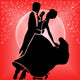 Ballroom dancers red Wall Mural