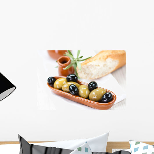 Greek Olives and Baguette Wall Mural