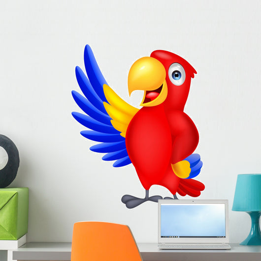 Macaw bid carton waving Wall Decal
