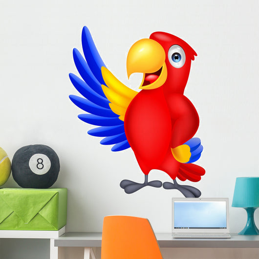 Macaw bid carton waving Wall Decal
