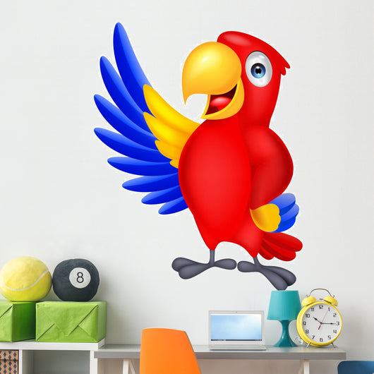 Macaw bid carton waving Wall Decal