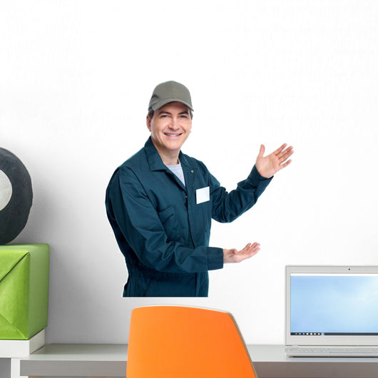 Auto Mechanic Presenting Copyspace