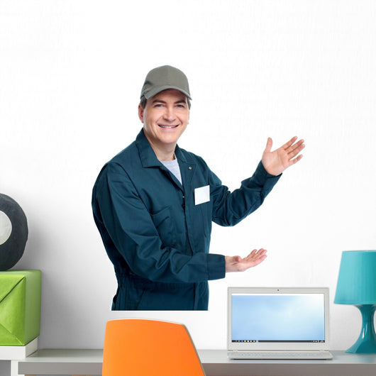 Auto Mechanic Presenting Copyspace