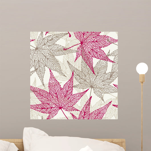 Maple leaves seamless background Wall Mural
