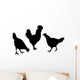 Poules Wall Decal Sticker Set Wall Decal