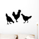 Poules Wall Decal Sticker Set Wall Decal
