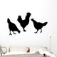 Poules Wall Decal Sticker Set Wall Decal