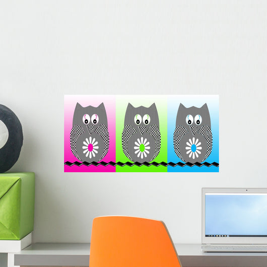 Three Owls Wall Mural