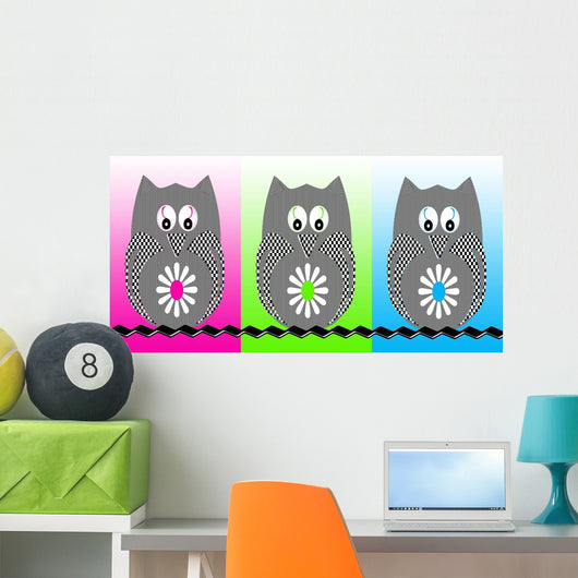 Three Owls Wall Mural