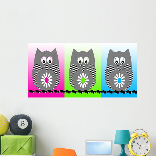 Three Owls Wall Mural