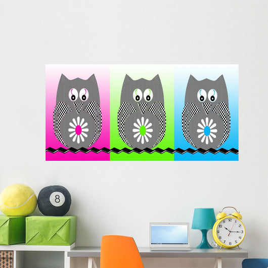 Three Owls Wall Mural
