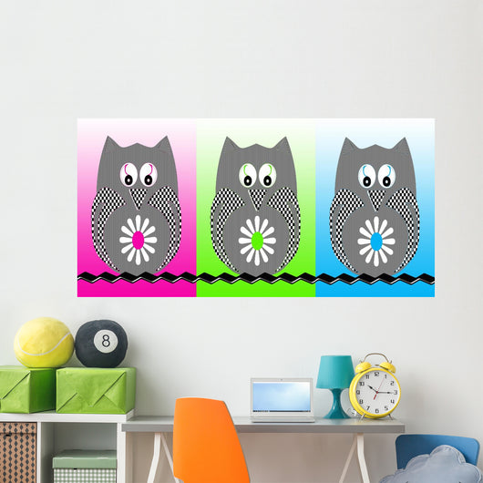 Three Owls Wall Mural